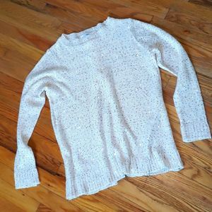 Time and Tru Winter White Gold Sparkle Sweater Women's Large Back Corset Style